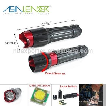 3 AAA oder 18650 batteriebetriebene 3 Beleuchtungsmodi Aluminium Cree XPE LED Taschenlampe Taktisch